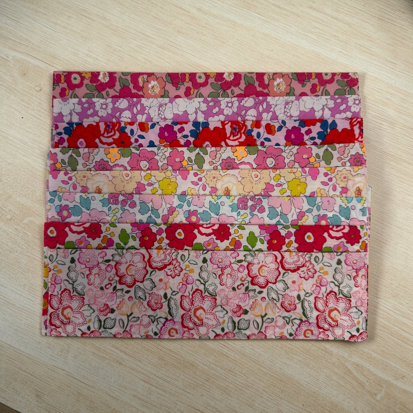 Liberty Tana Lawn - Fat 1/16 x 8 pack - Betsi Pink + Red